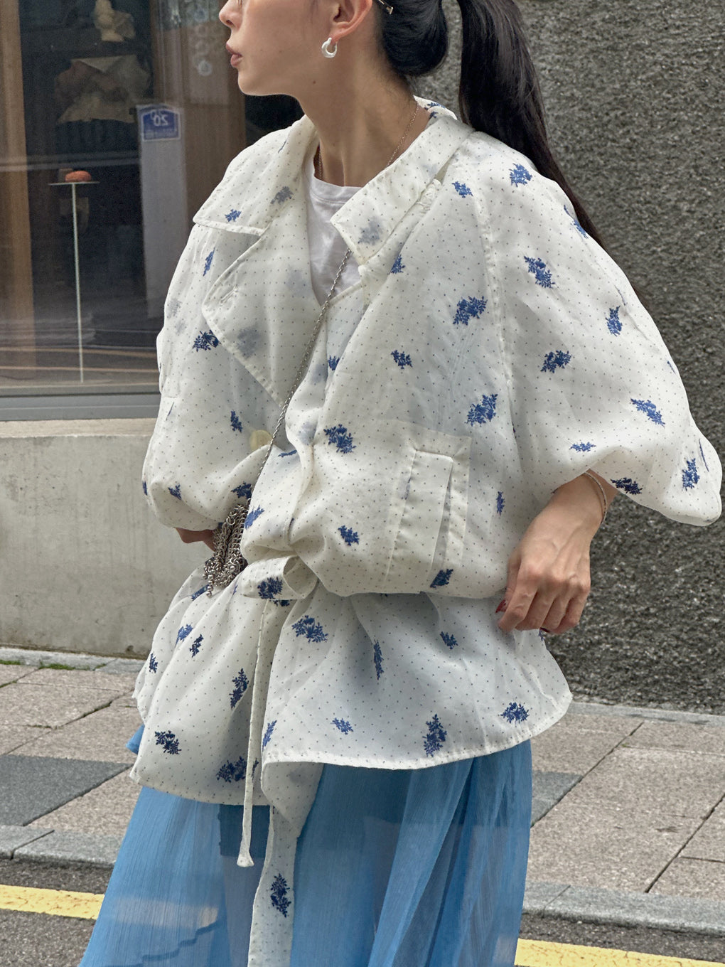 DOT FLOWER VEIL TRENCH