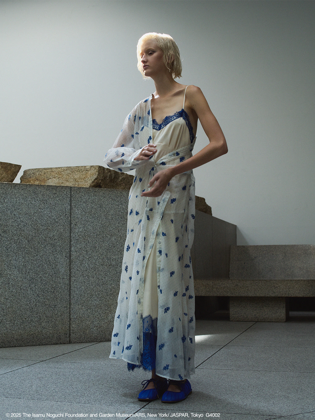 DOT FLOWER VEIL DRESS