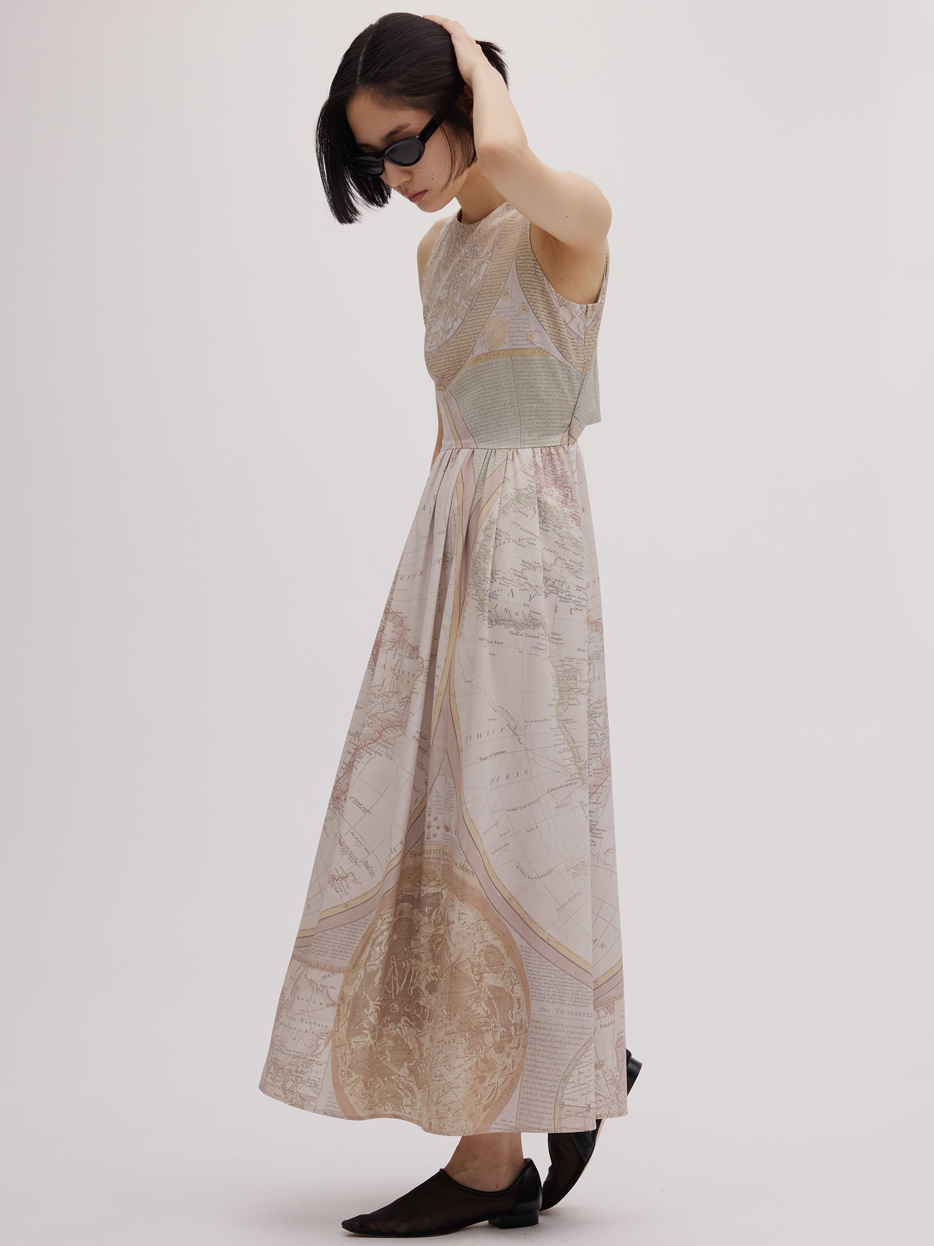CARTOGRAPHIC PATTERN DRESS