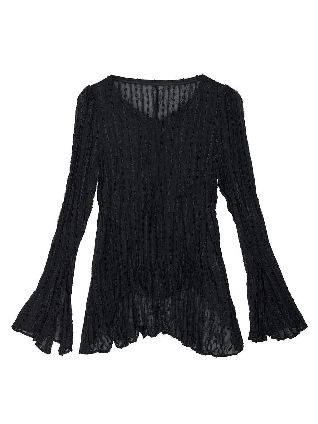TULLE FRINGE WASHER BLOUSE