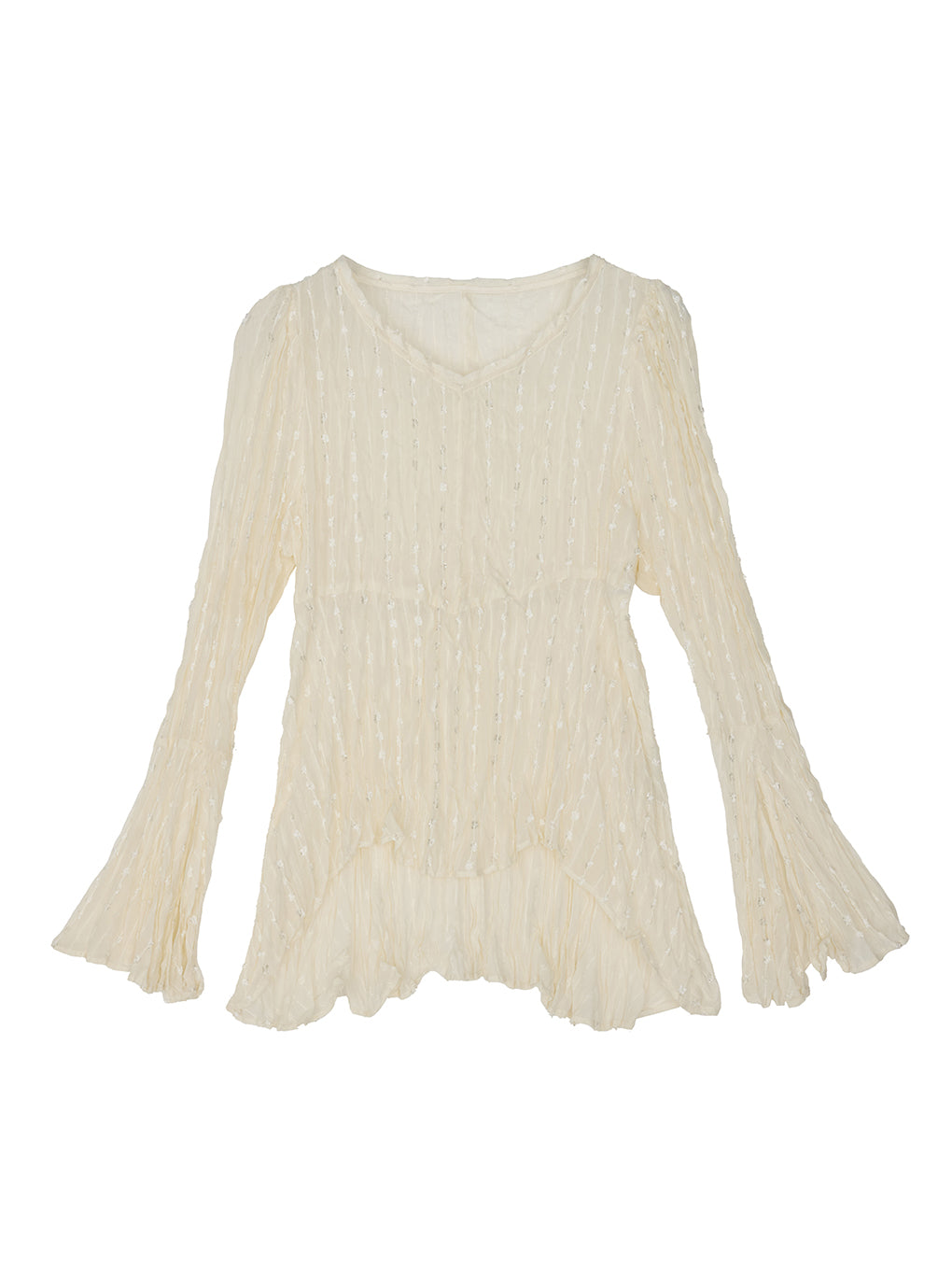 TULLE FRINGE WASHER BLOUSE