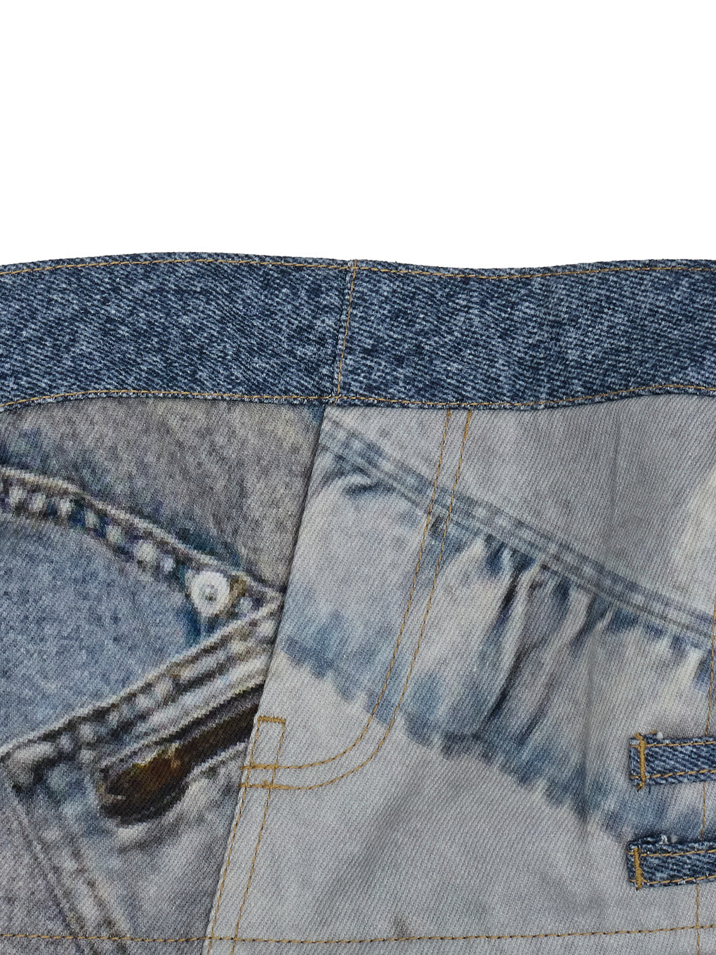 DENIM PATCHWORK PRINT BUSTIER