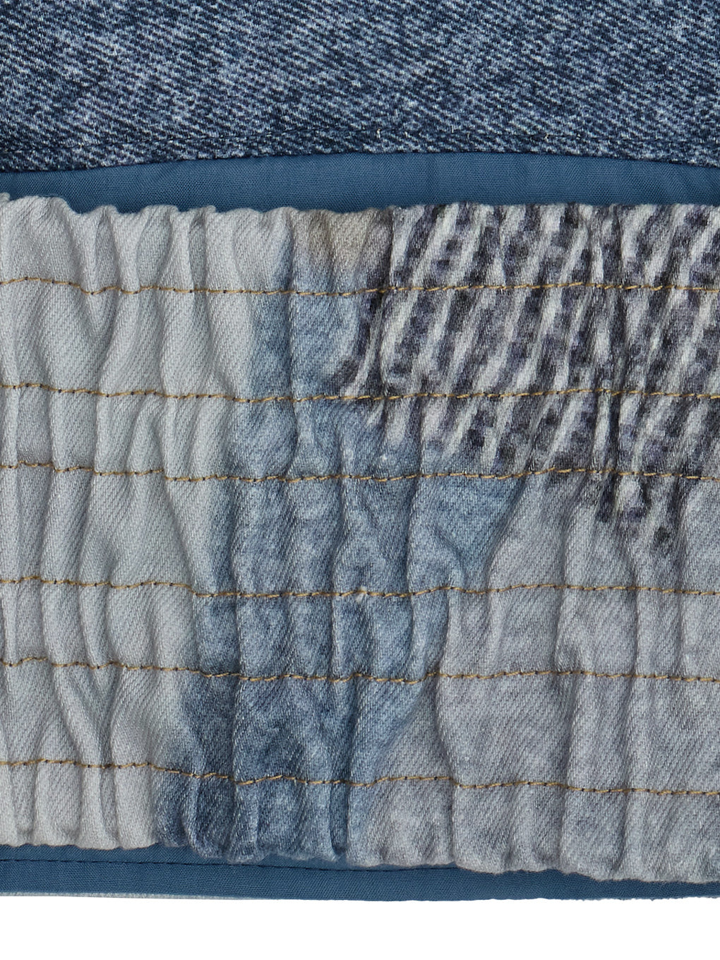 DENIM PATCHWORK PRINT BUSTIER