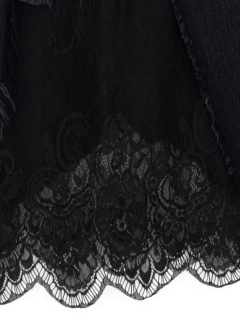 REMAKE LIKE DENIM LACE LAYERED SKIRT