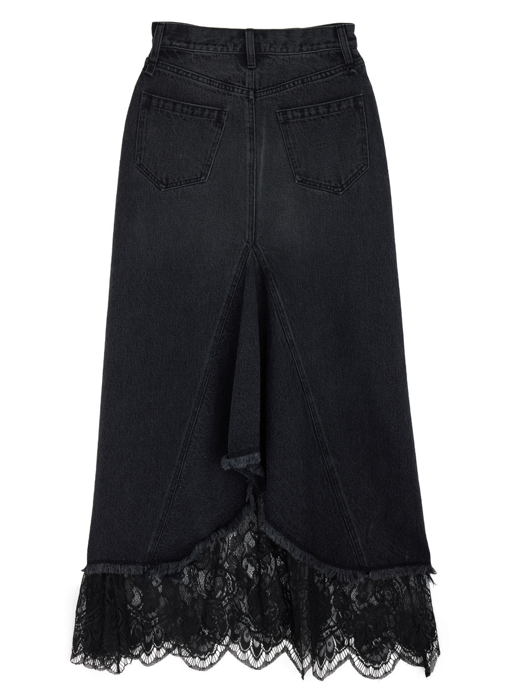 REMAKE LIKE DENIM LACE LAYERED SKIRT