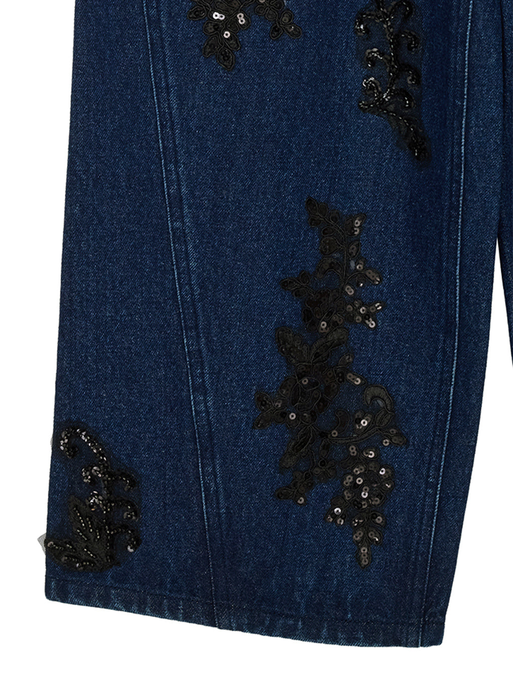 SPANGLE BIJOU EGG DENIM PANTS