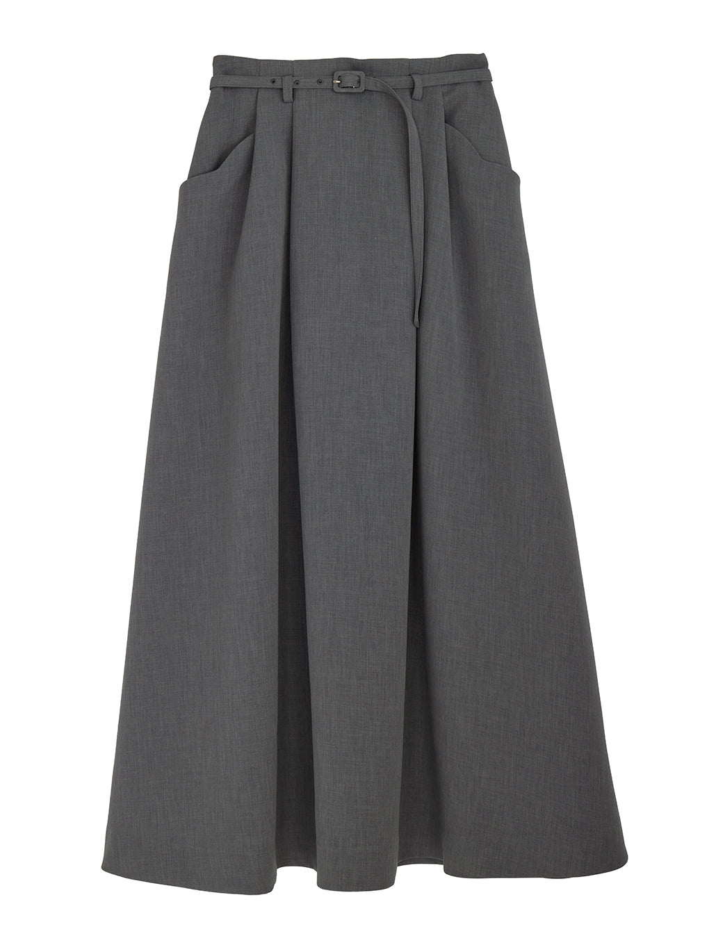 BELT SET TUCK FLARE SKIRT