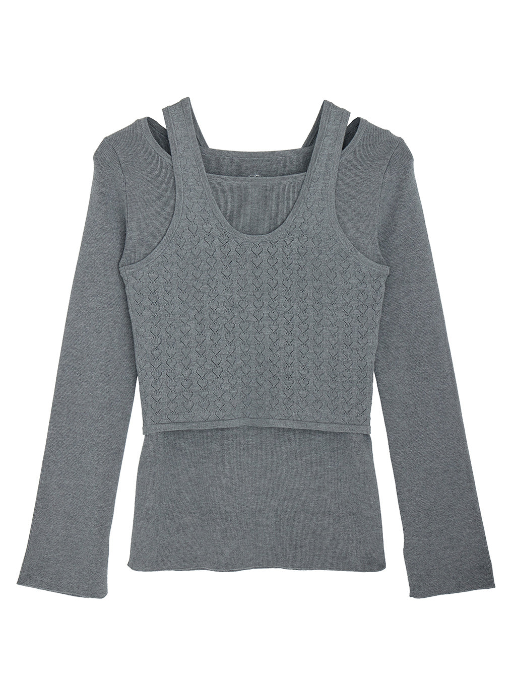 HEART TANK KNIT SET TOP