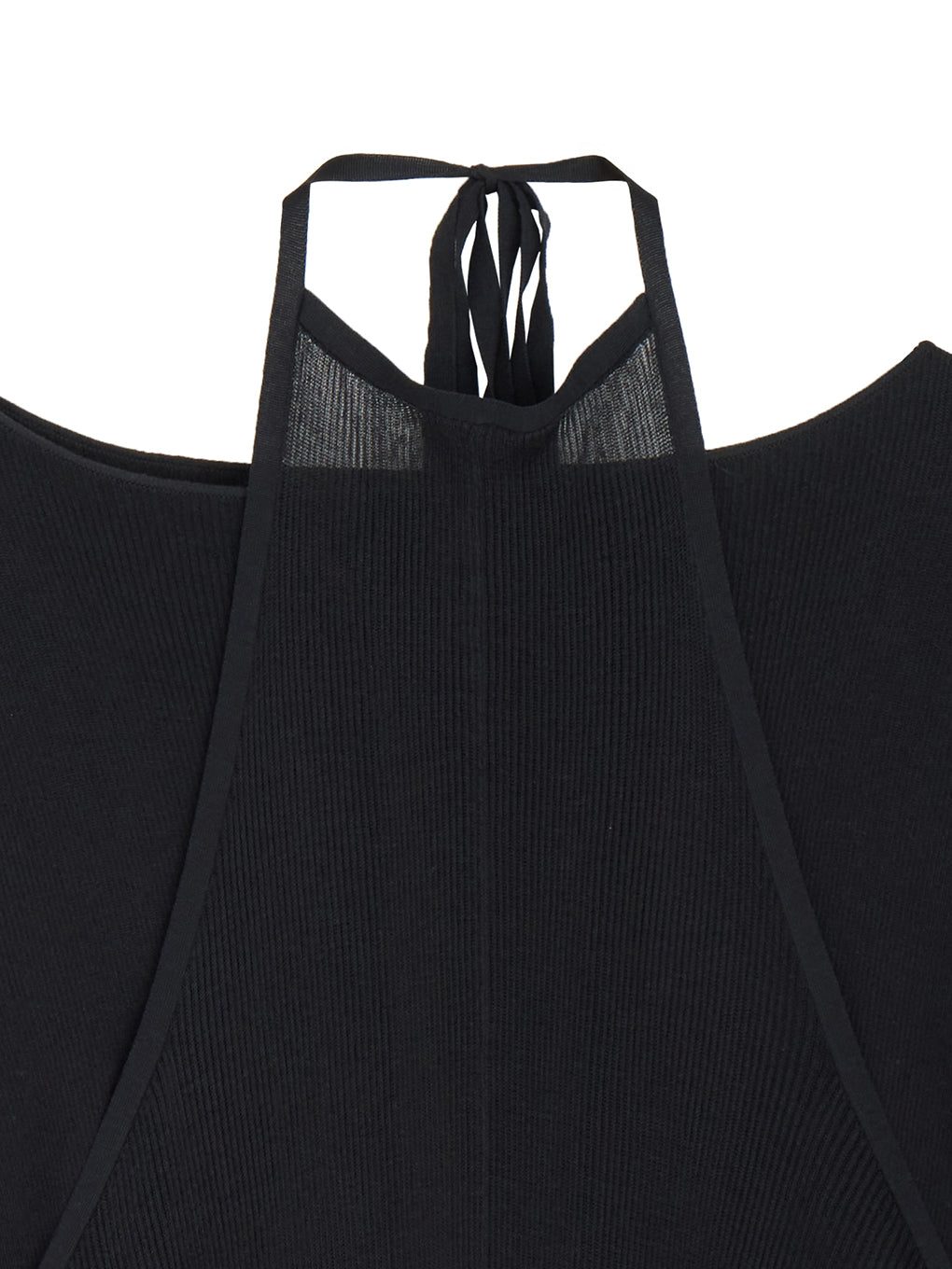 HALTER NECK LAYERED KNIT DRESS