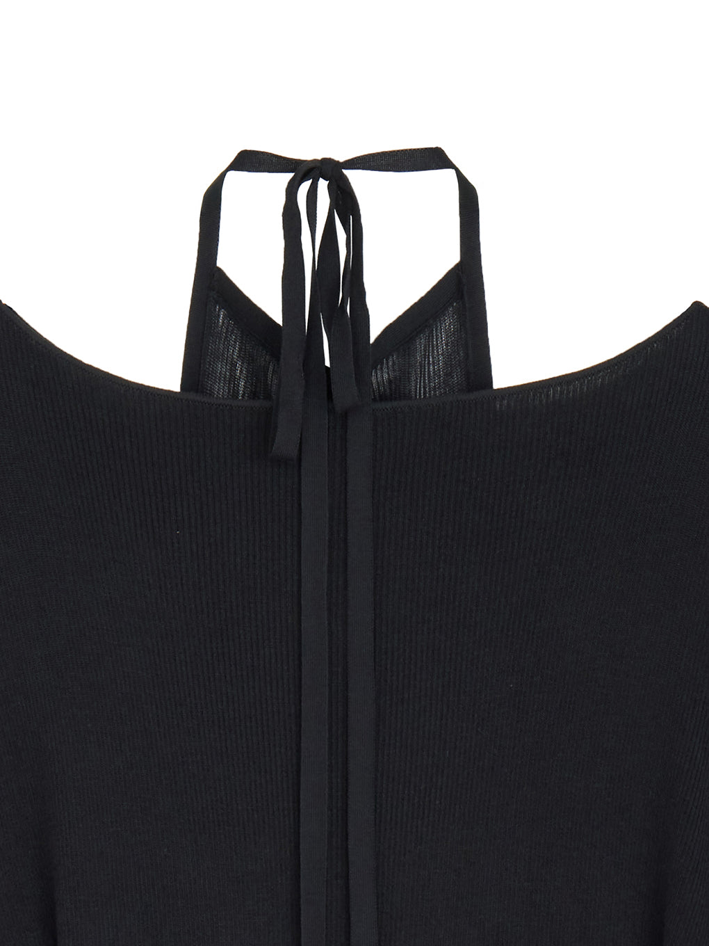 HALTER NECK LAYERED KNIT DRESS