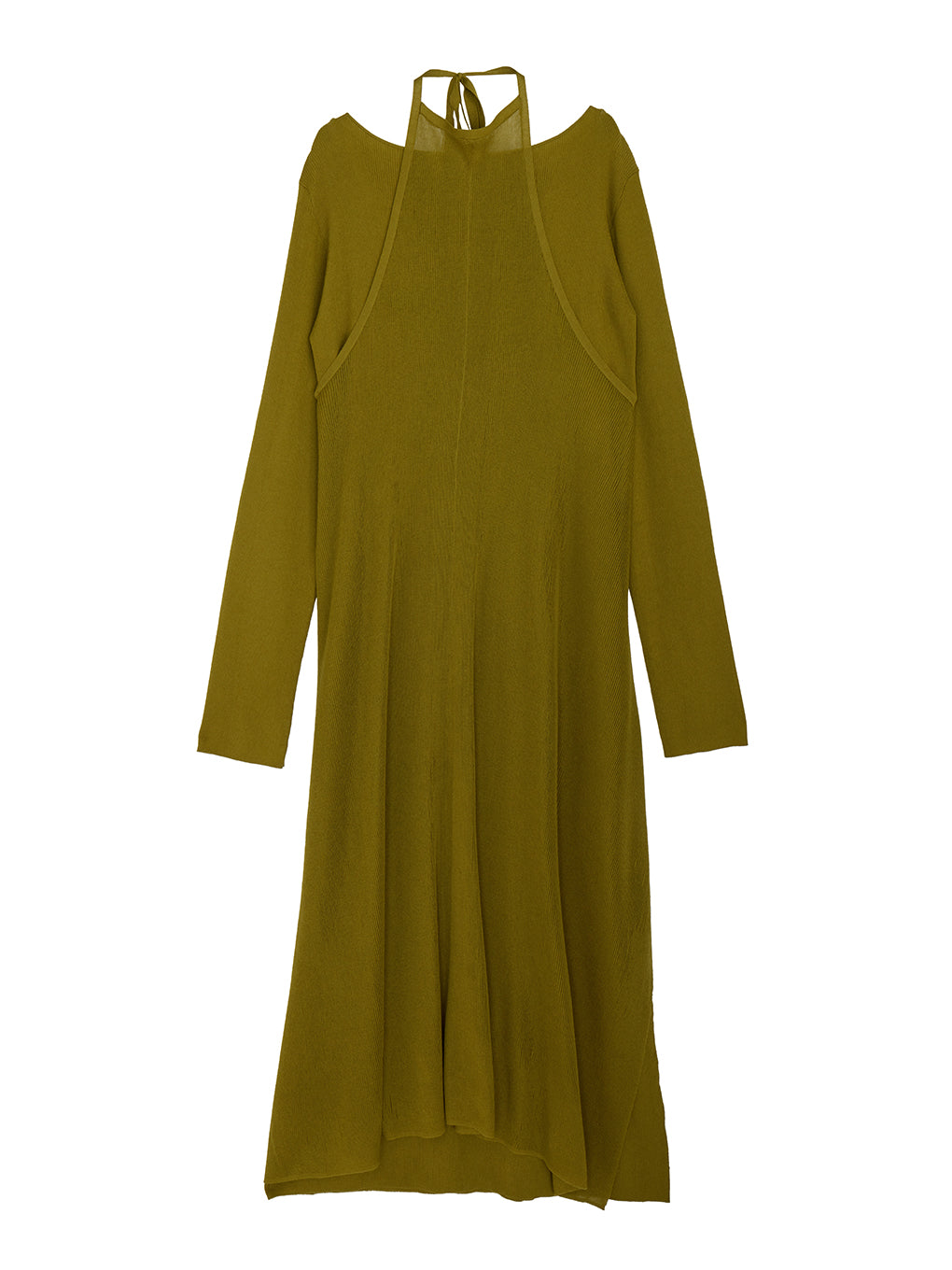 HALTER NECK LAYERED KNIT DRESS