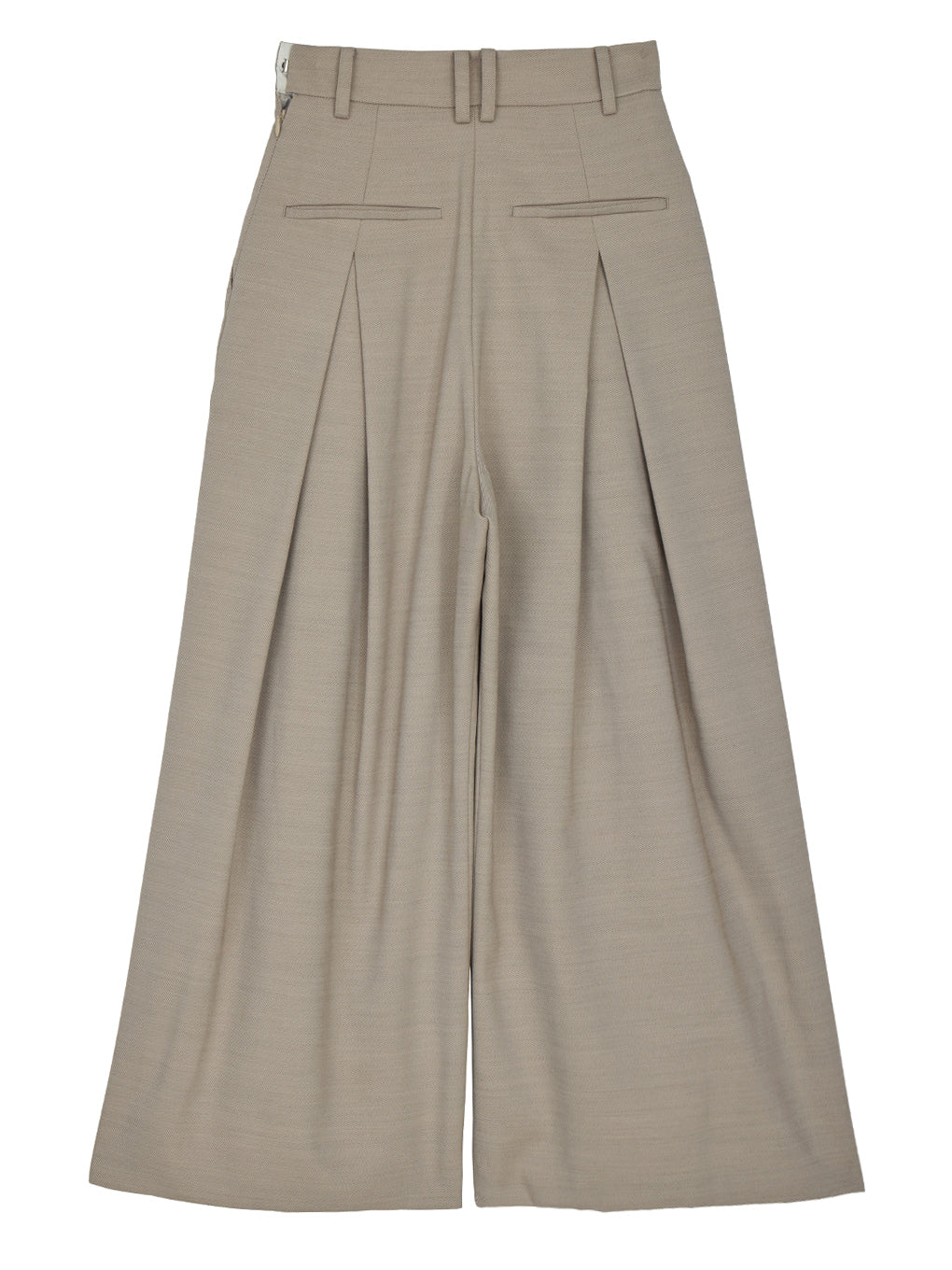 DRY TWILL ASYMMETRY TUCK PANTS