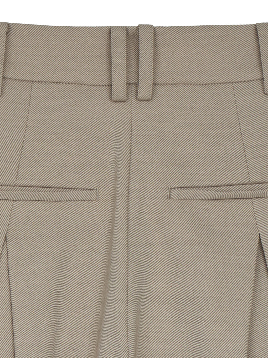 DRY TWILL ASYMMETRY TUCK PANTS