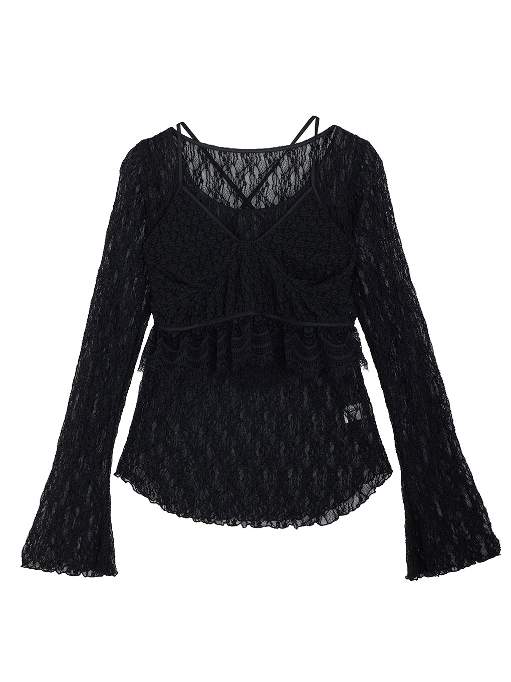 CUT LACE BUSTIER SET TOP