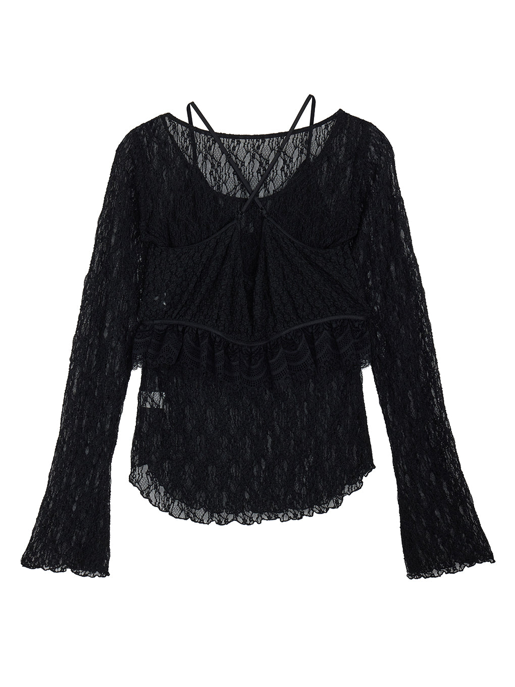 CUT LACE BUSTIER SET TOP
