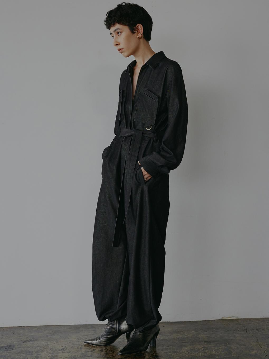 SHINY DENIM LIKE ROMPERS 