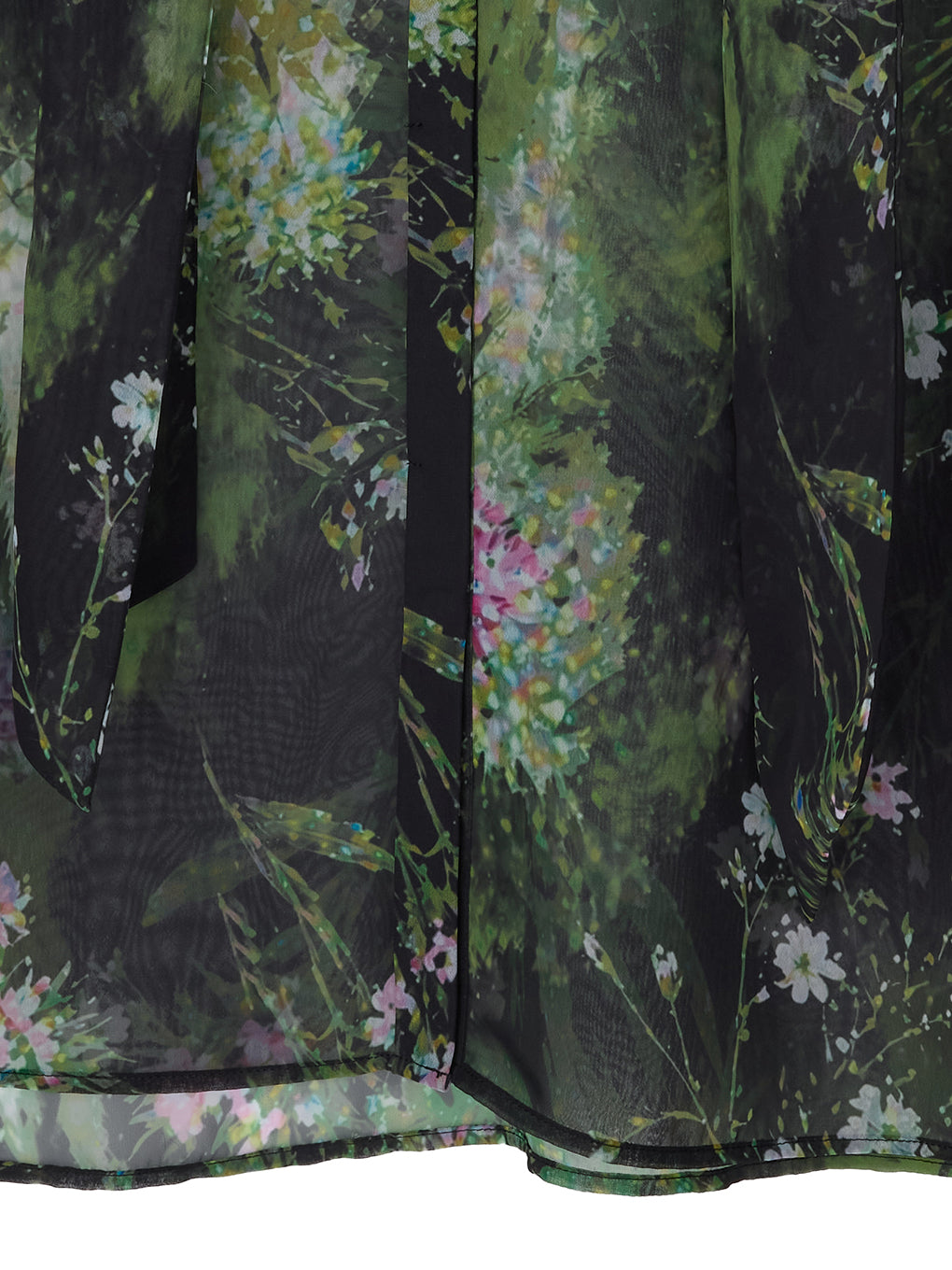 2WAY HOLOGRAM FLOWER SHEER BOW TIE SHIRT