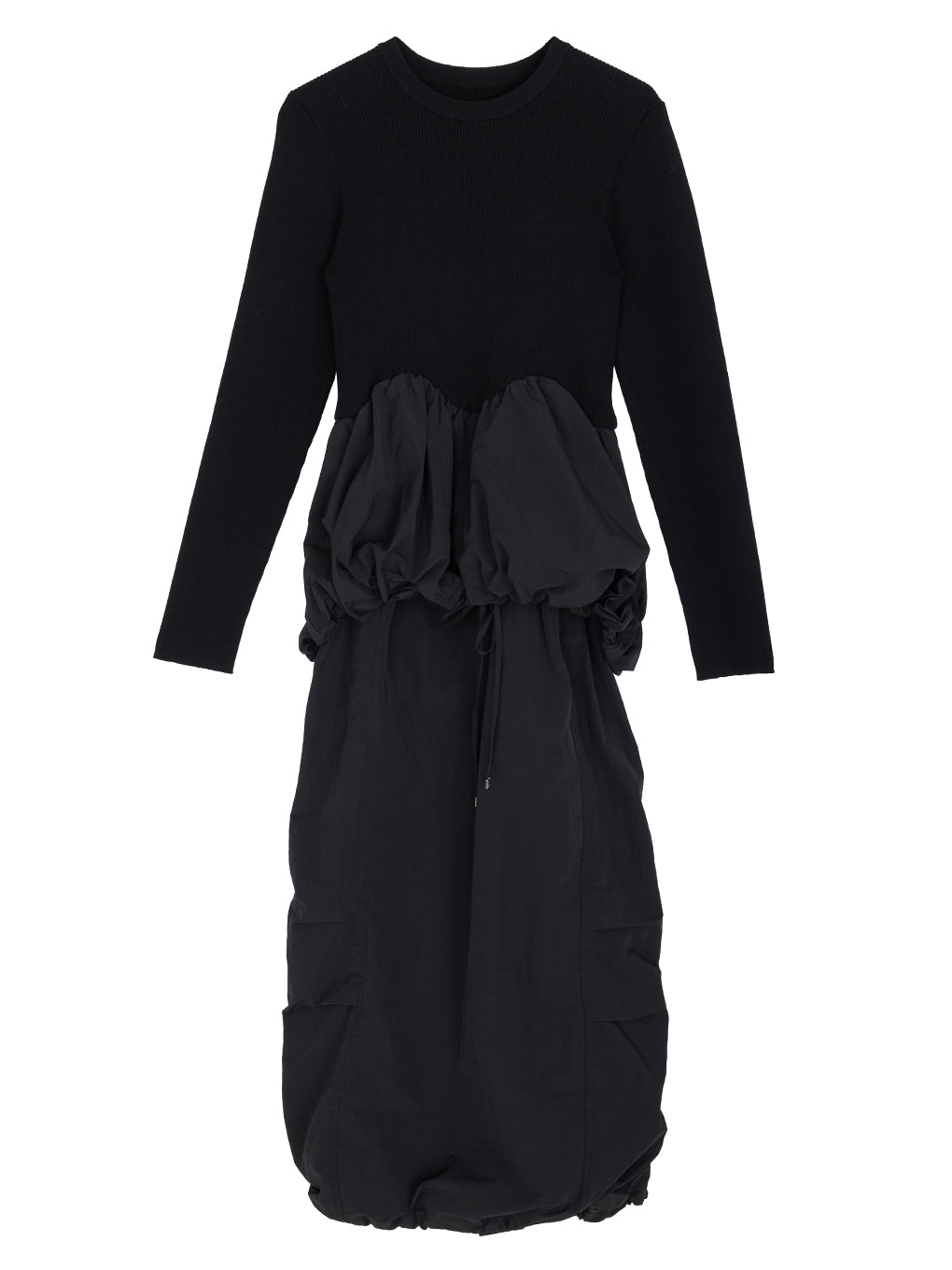 BALLOON DETAIL KNIT DOCKING DRESS
