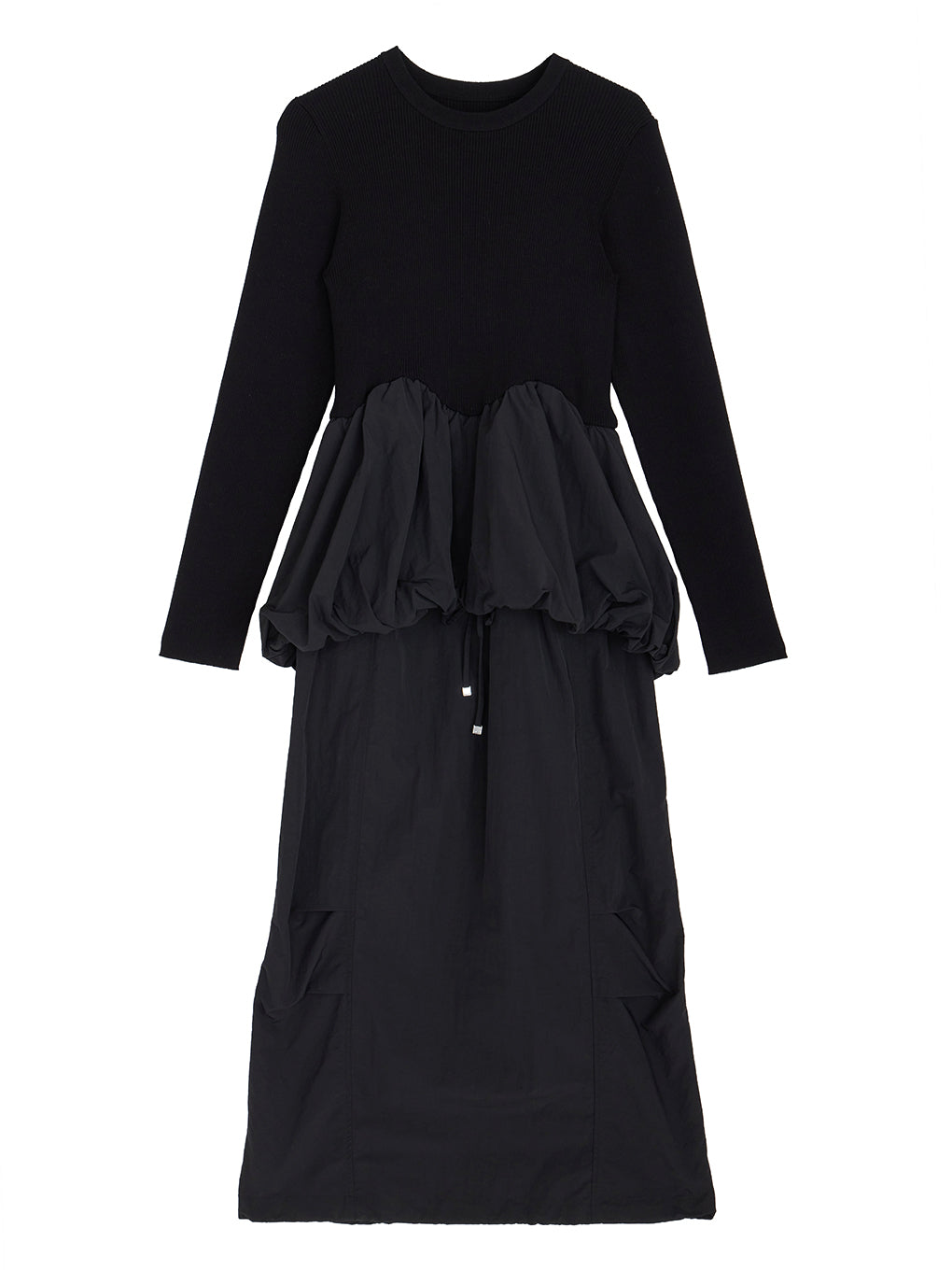 BALLOON DETAIL KNIT DOCKING DRESS