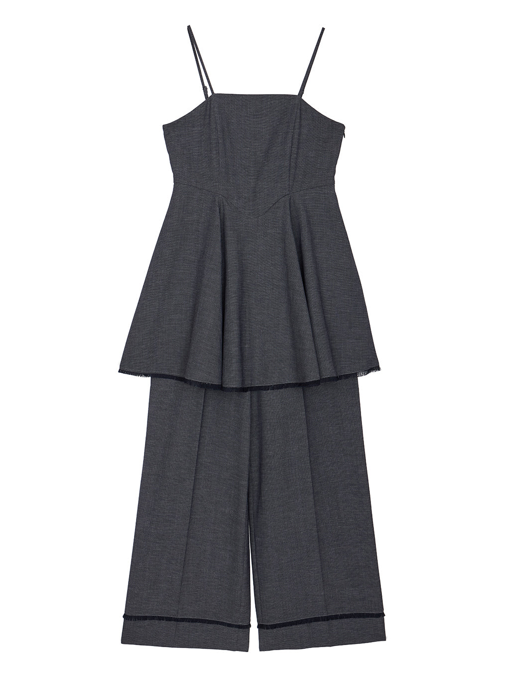 TWEED PEPLUM CAMI ROMPERS