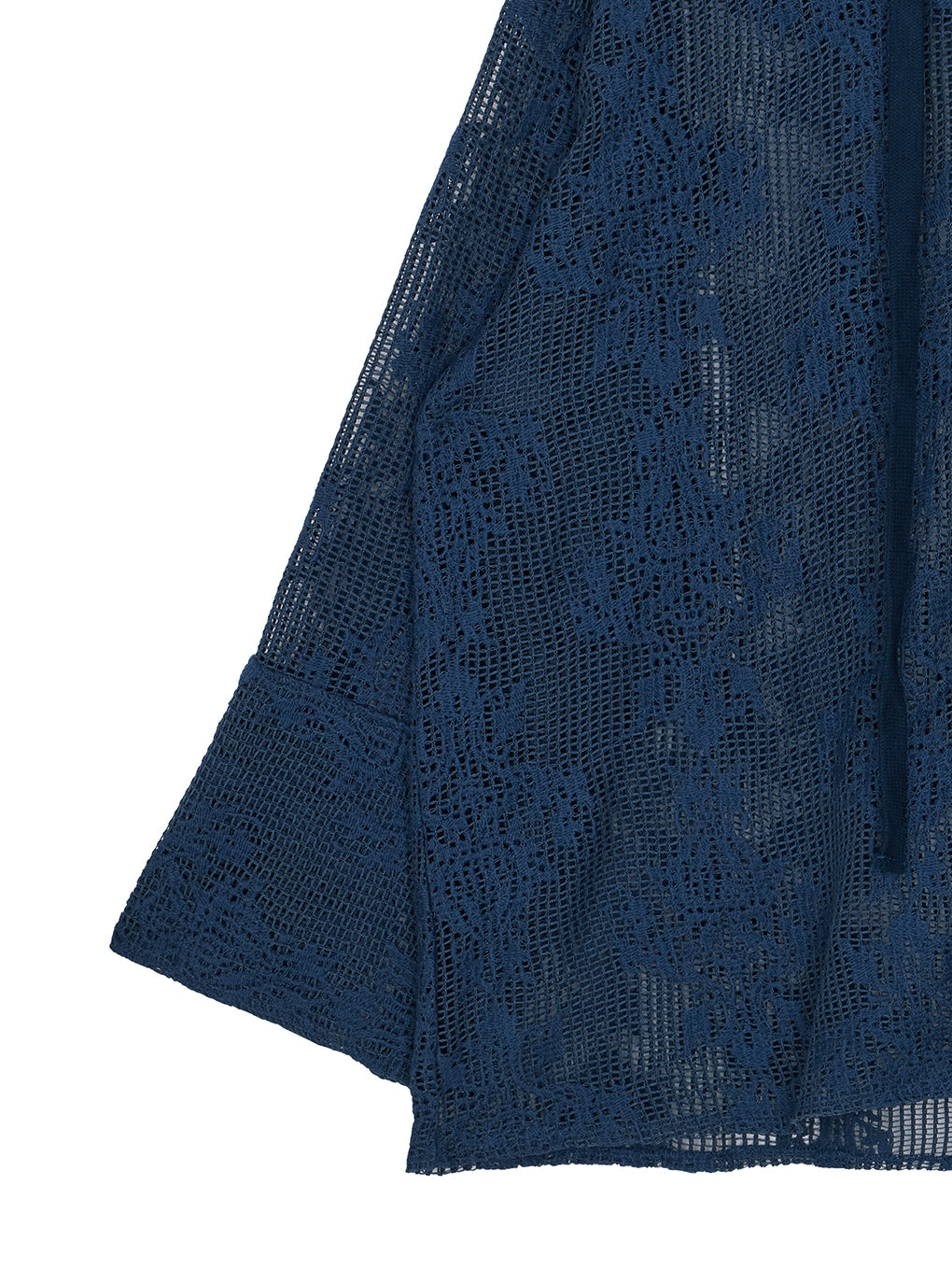2WAY MESH DAMASK EMBROIDERY HOOD BLOUSE