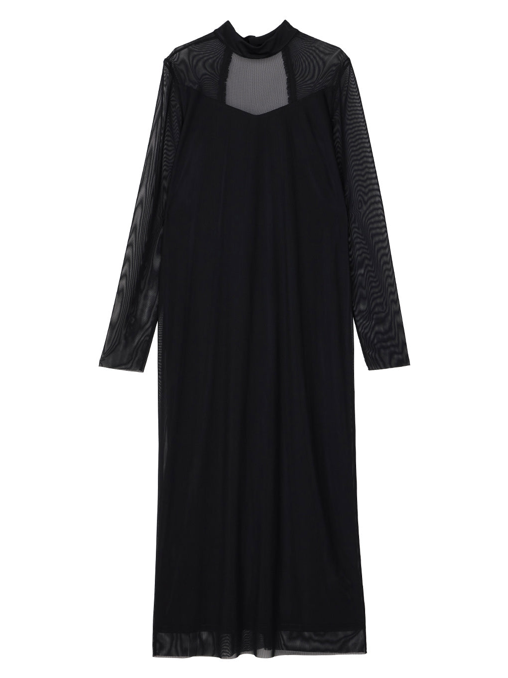 BLACK TULLE PENCIL LINE DRESS