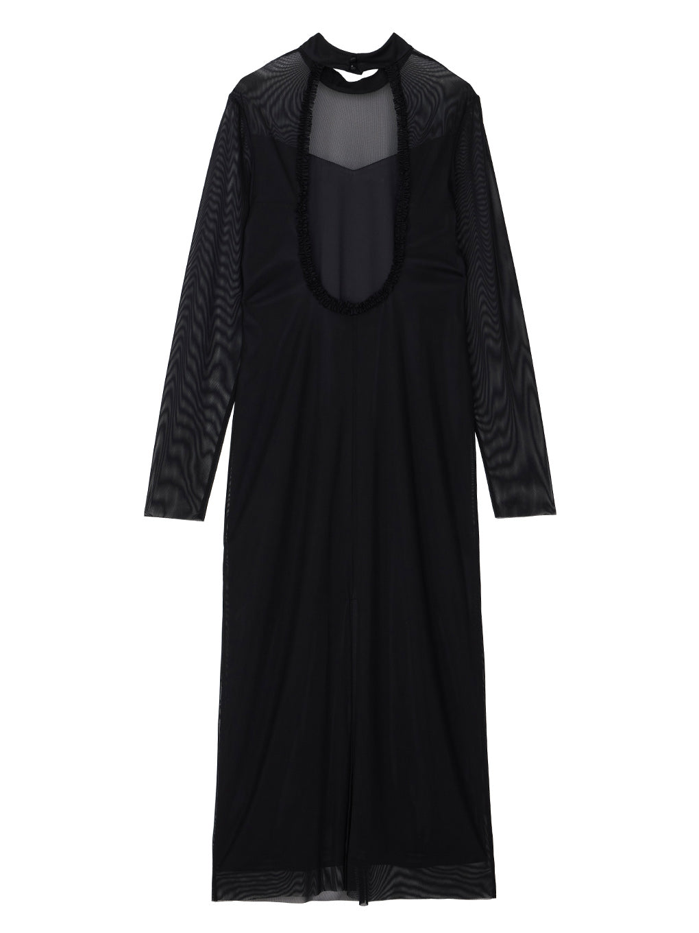BLACK TULLE PENCIL LINE DRESS