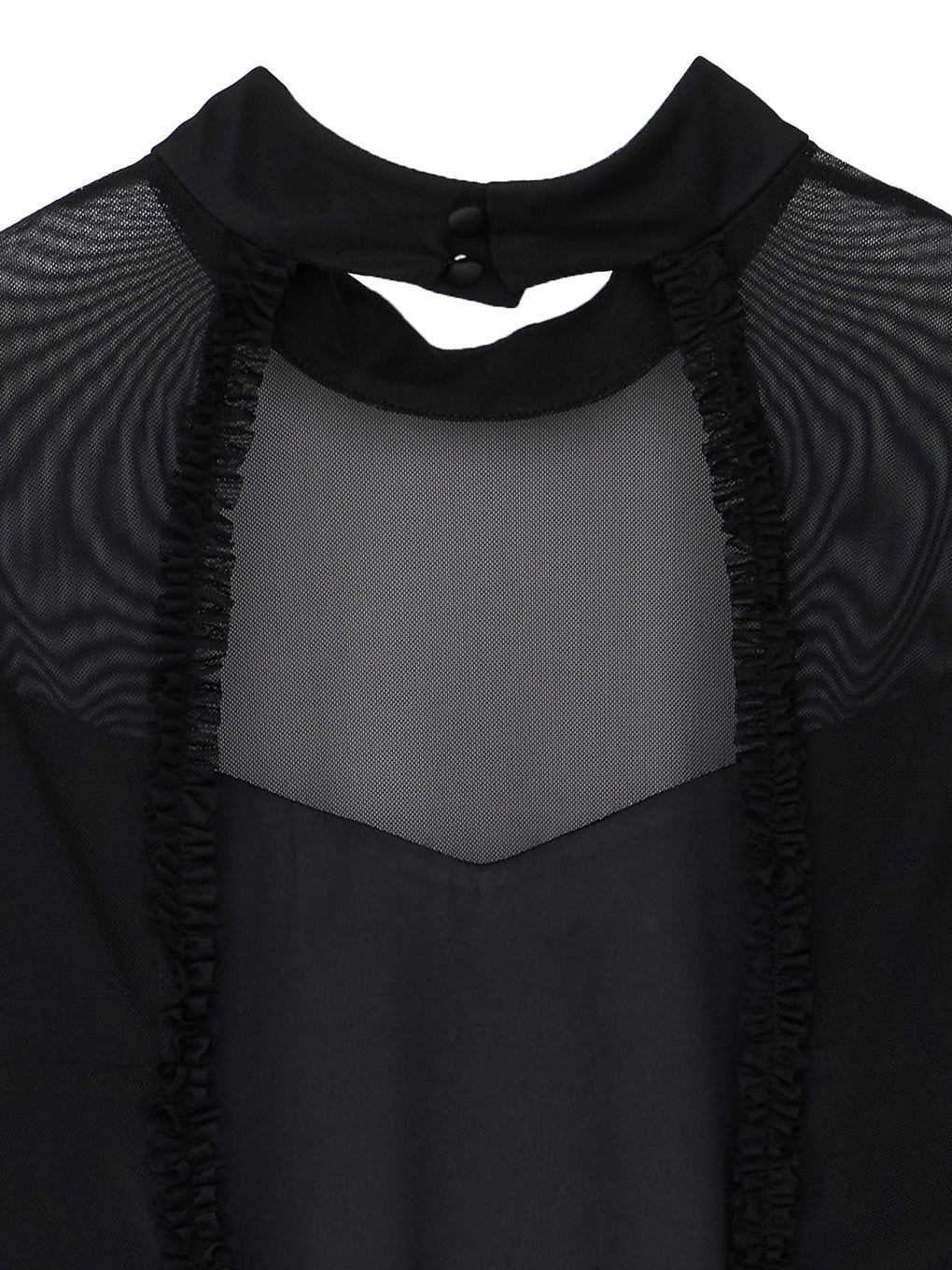 BLACK TULLE PENCIL LINE DRESS