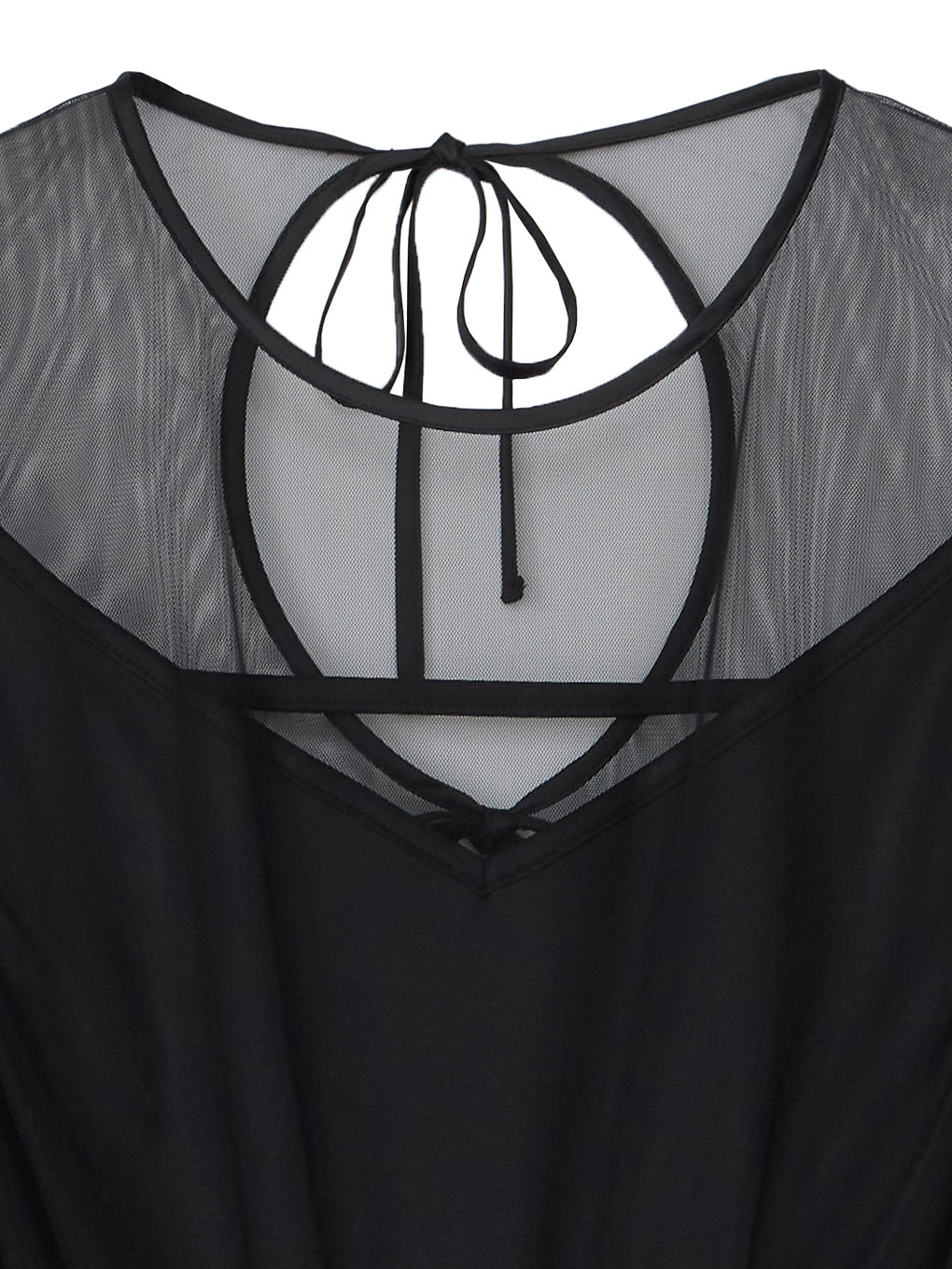 BLACK TULLE WAVE TIERED DRESS