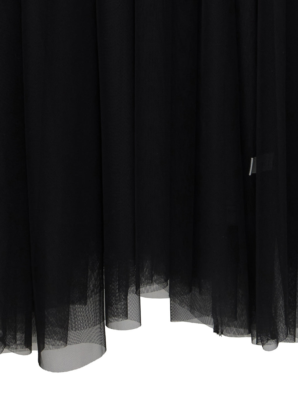BLACK TULLE WAVE TIERED DRESS
