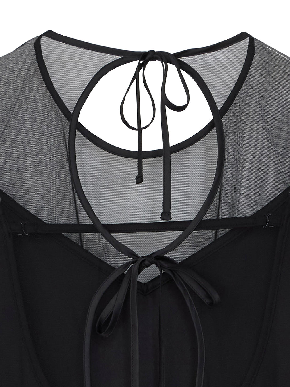 BLACK TULLE WAVE TIERED DRESS