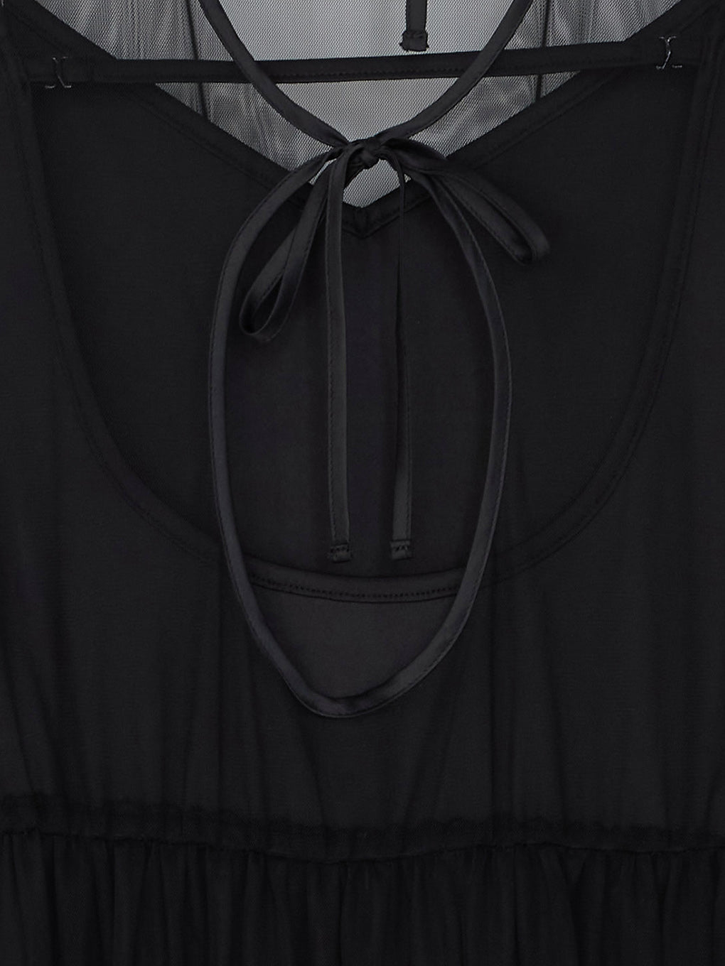 BLACK TULLE WAVE TIERED DRESS
