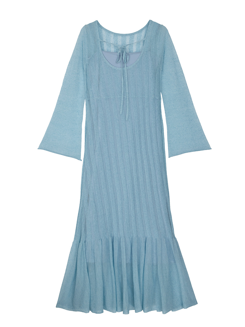 HEM FRILL WIDE RIB KNIT DRESS