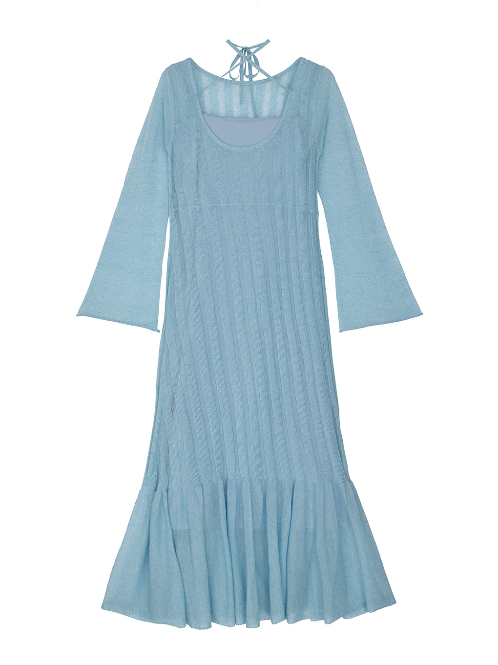 HEM FRILL WIDE RIB KNIT DRESS