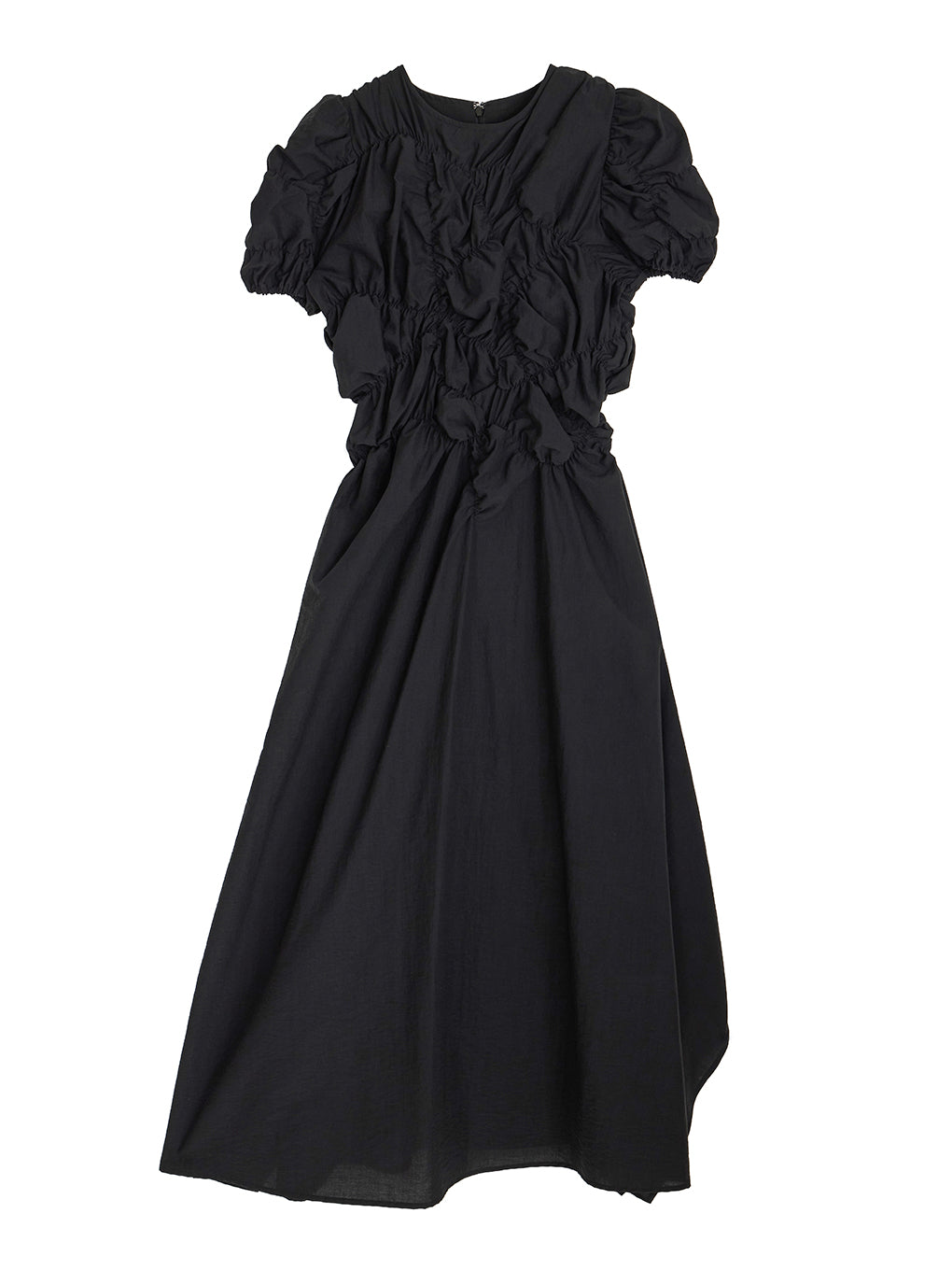 BUMPY GATHER FLARE DRESS