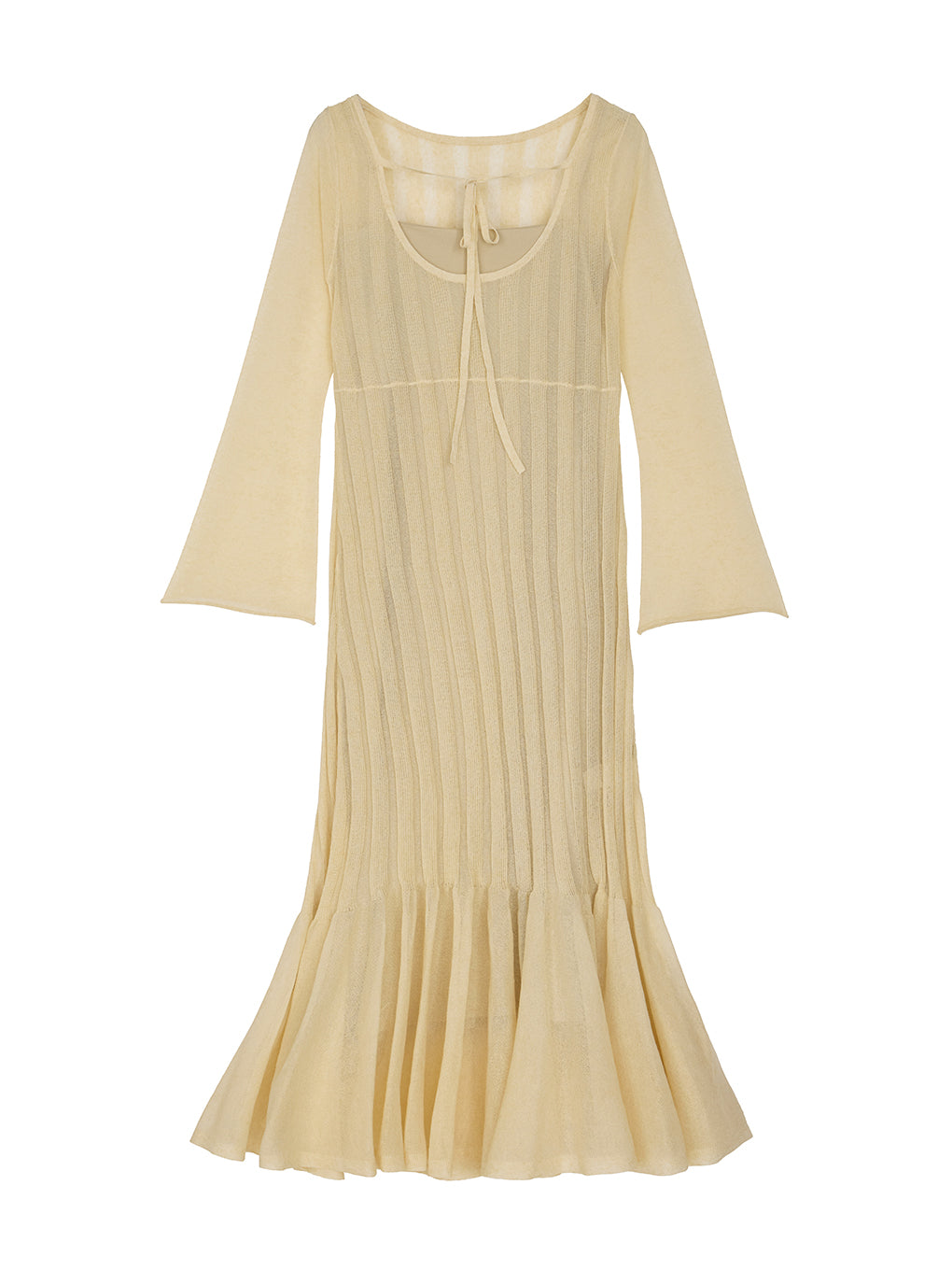 HEM FRILL WIDE RIB KNIT DRESS