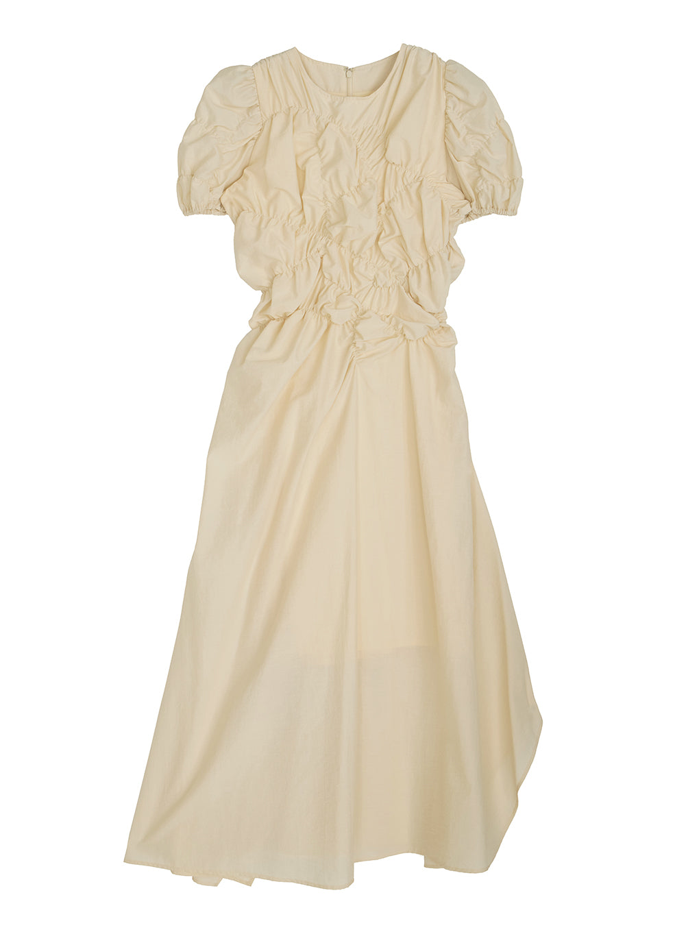 BUMPY GATHER FLARE DRESS