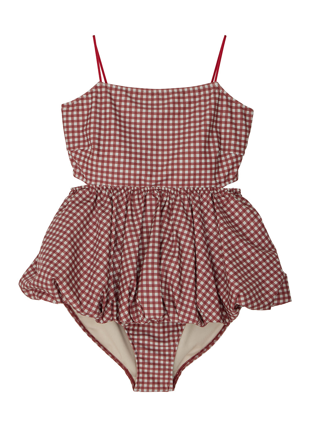 GINGHAM CHECK BALLOON SWIM WEAR