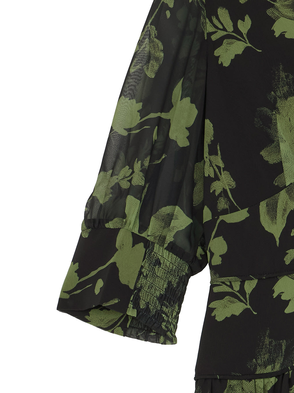 GRAINY FLOWER CHIFFON DRESS