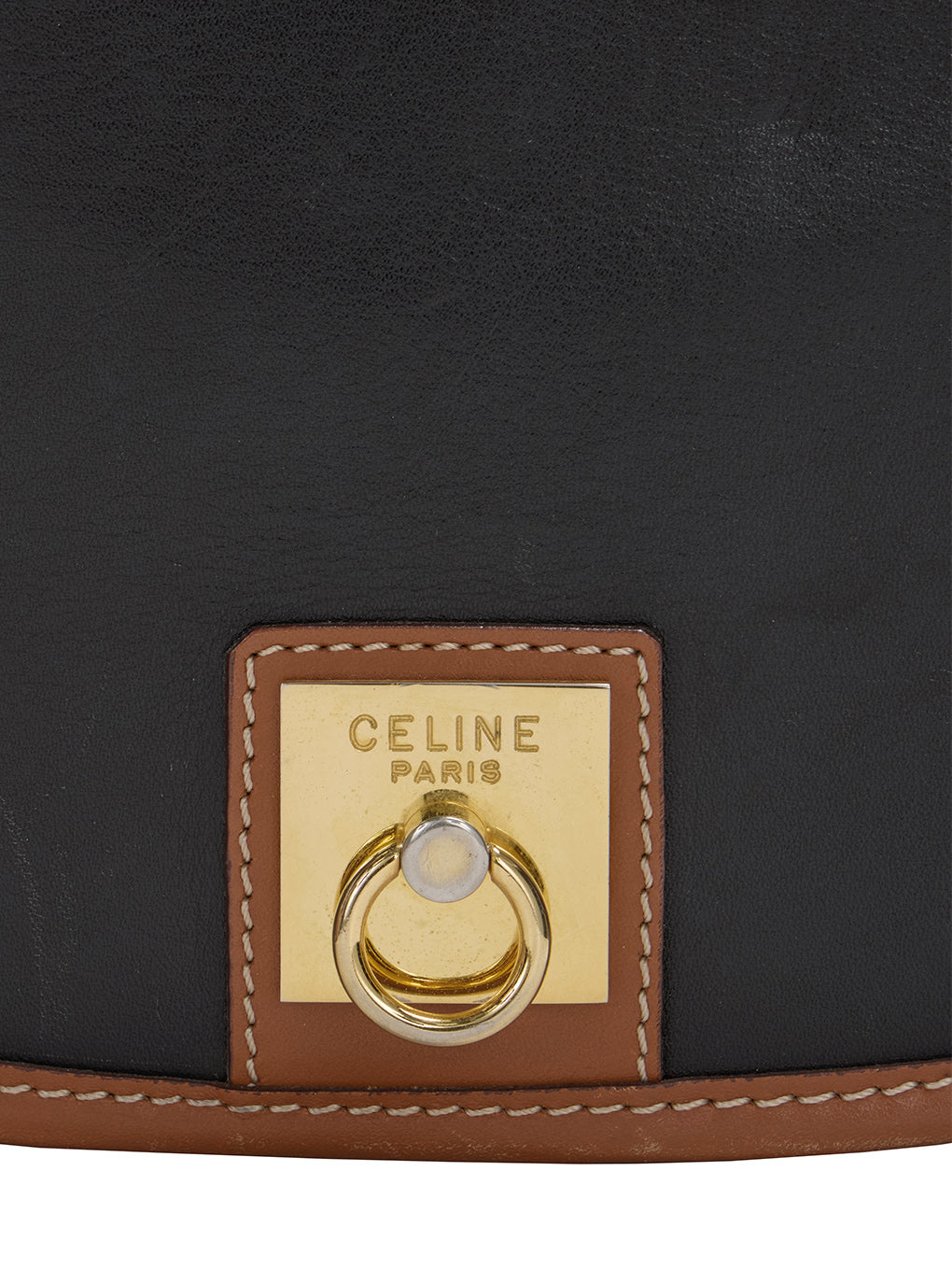 CELINE ガンチーニ金具バイカラーレザーショルダーバッグ