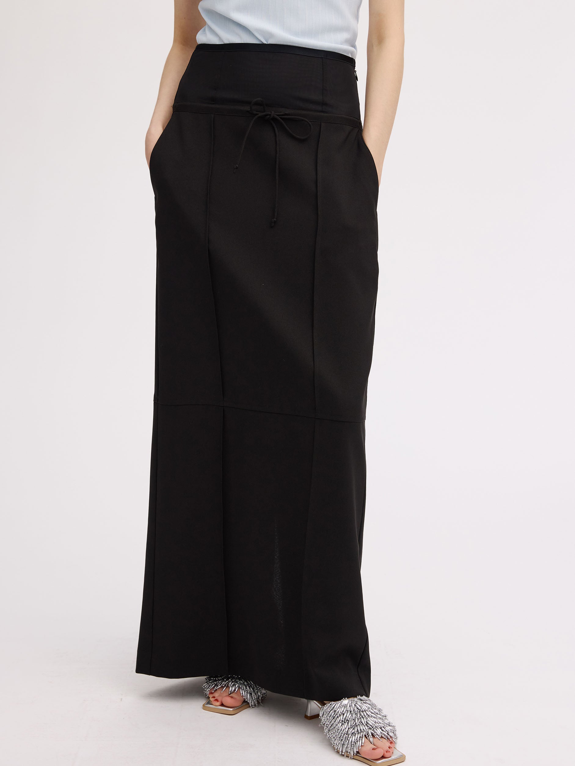 PIN TUCK PENCIL CORSET SKIRT