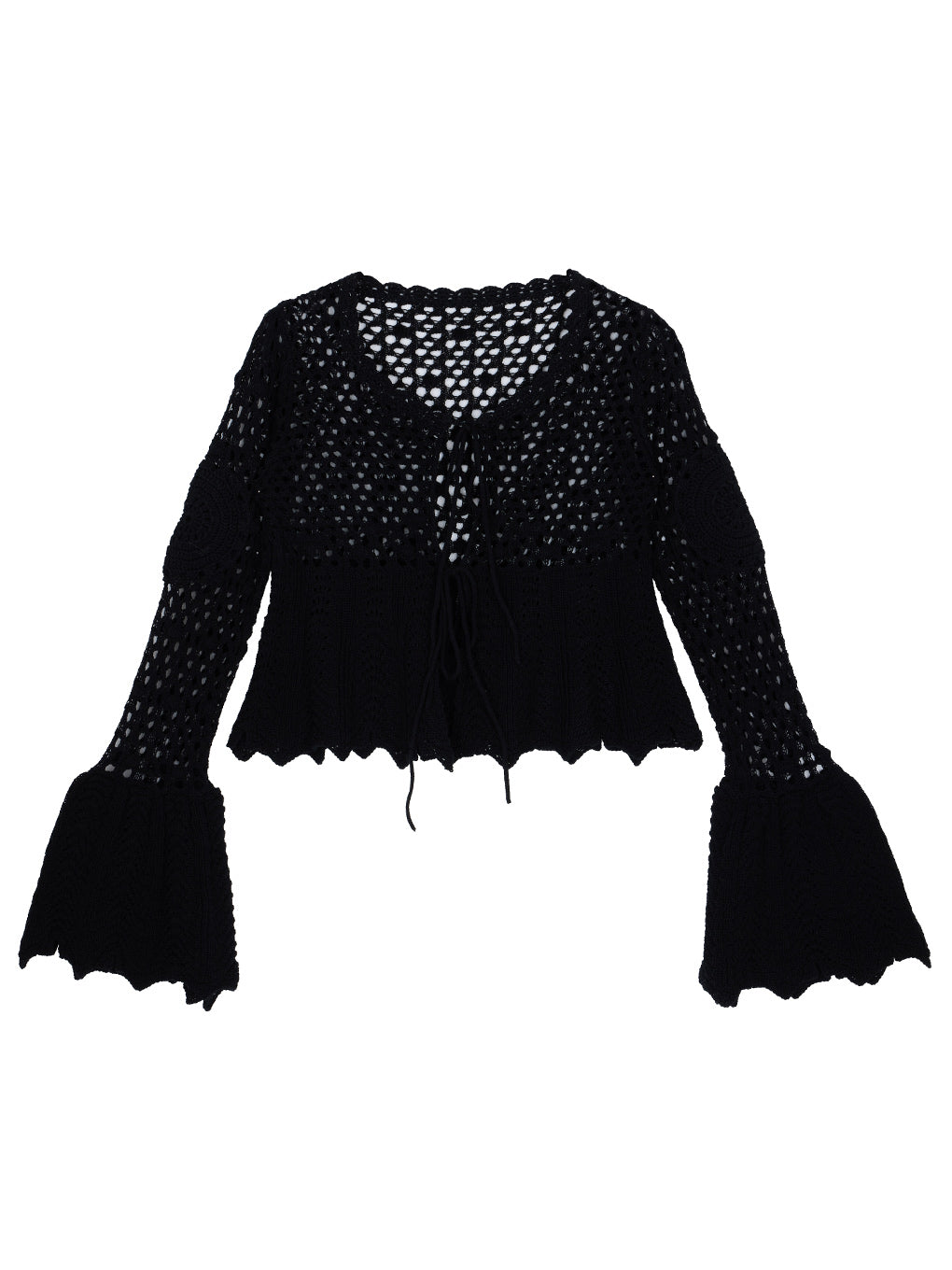 LADY CROCHET PEPLUM KNIT TOP