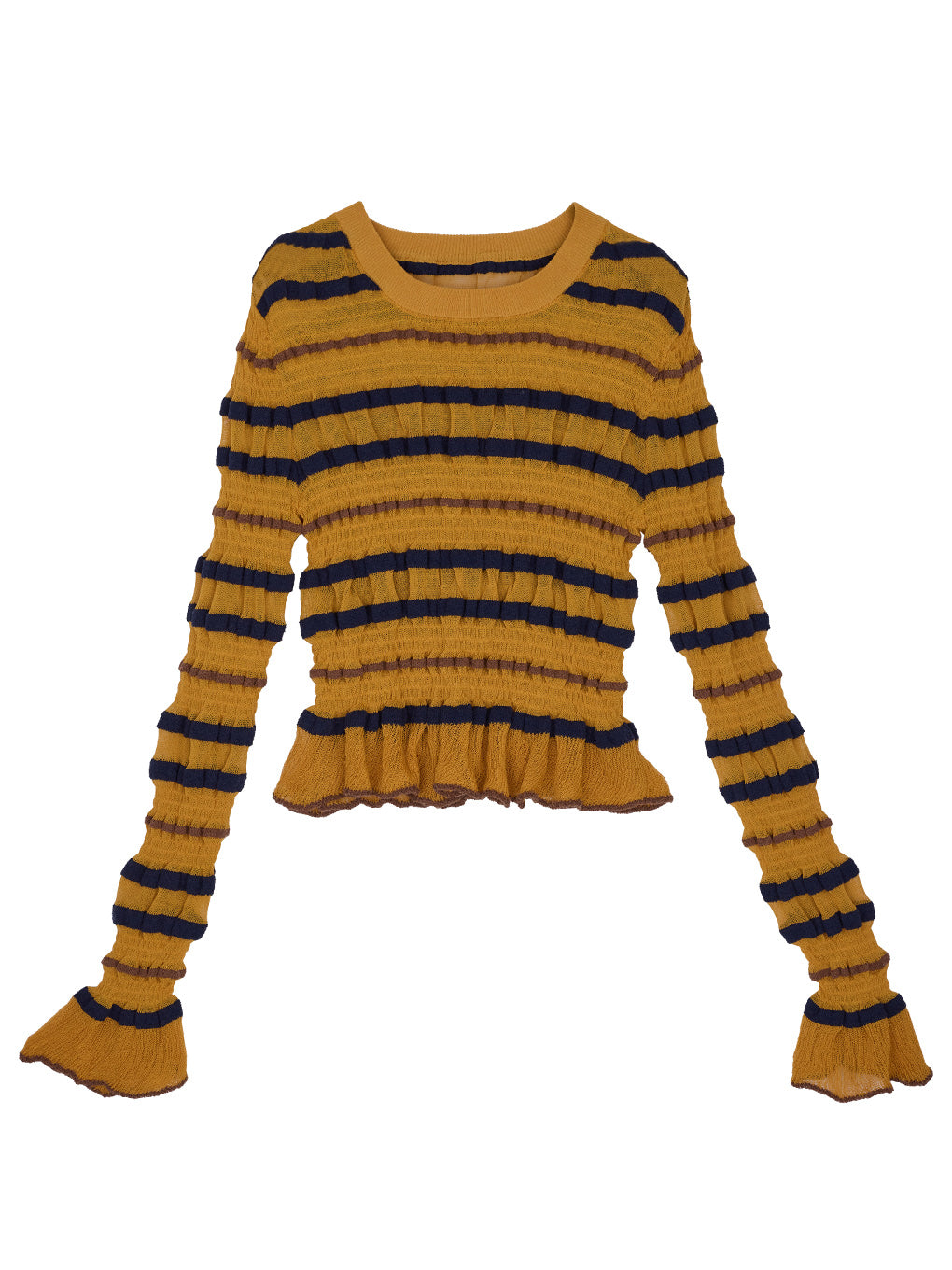 BUMPY MULTI BORDER KNIT TOP