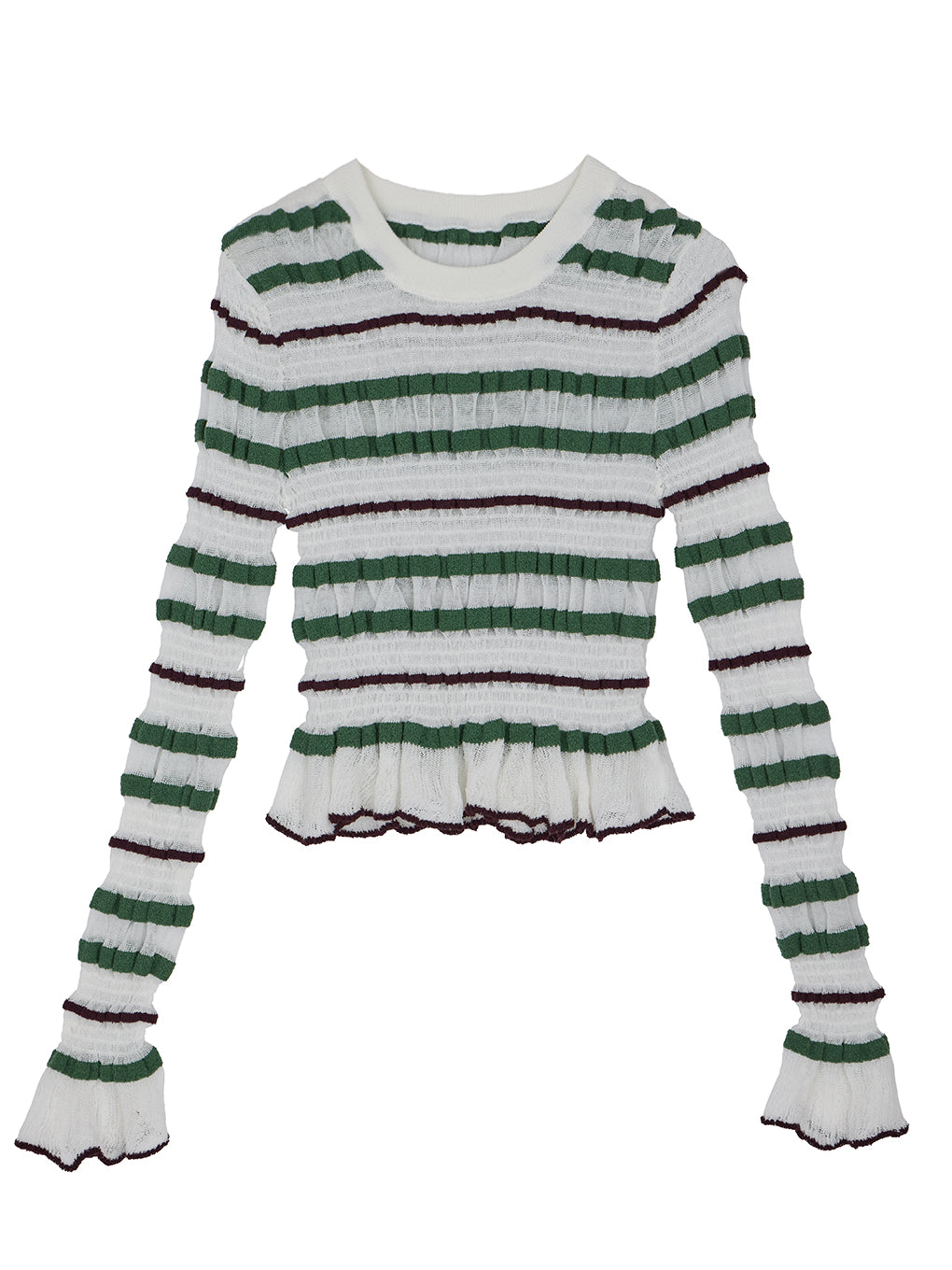 BUMPY MULTI BORDER KNIT TOP