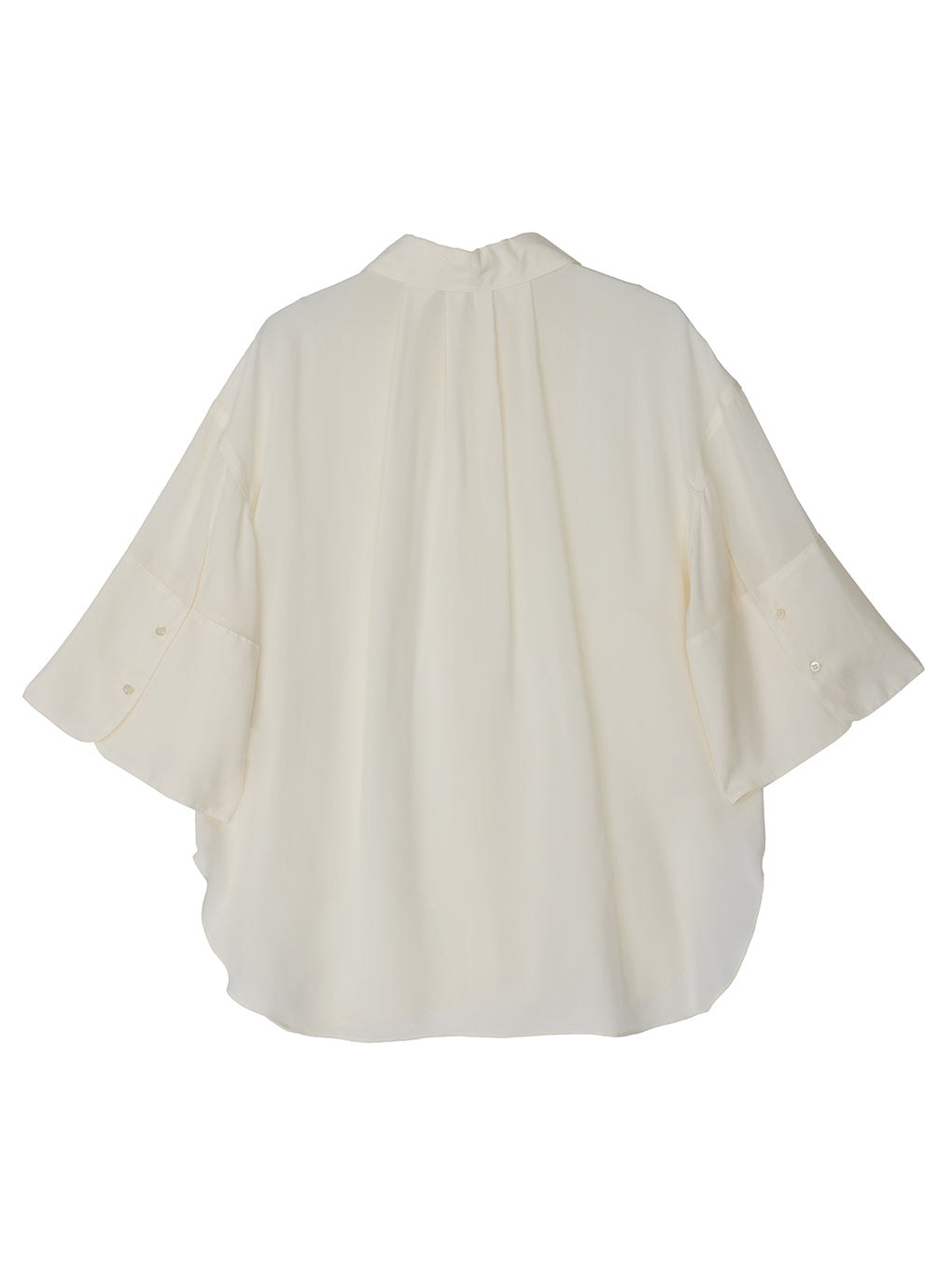 WIDE CUFFS SLEEVE CUPRO BLOUSE