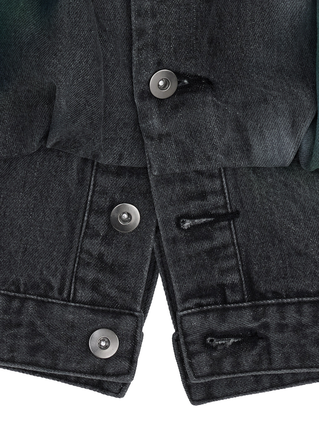 TWIST SHOULDER PAINT DENIM TOP