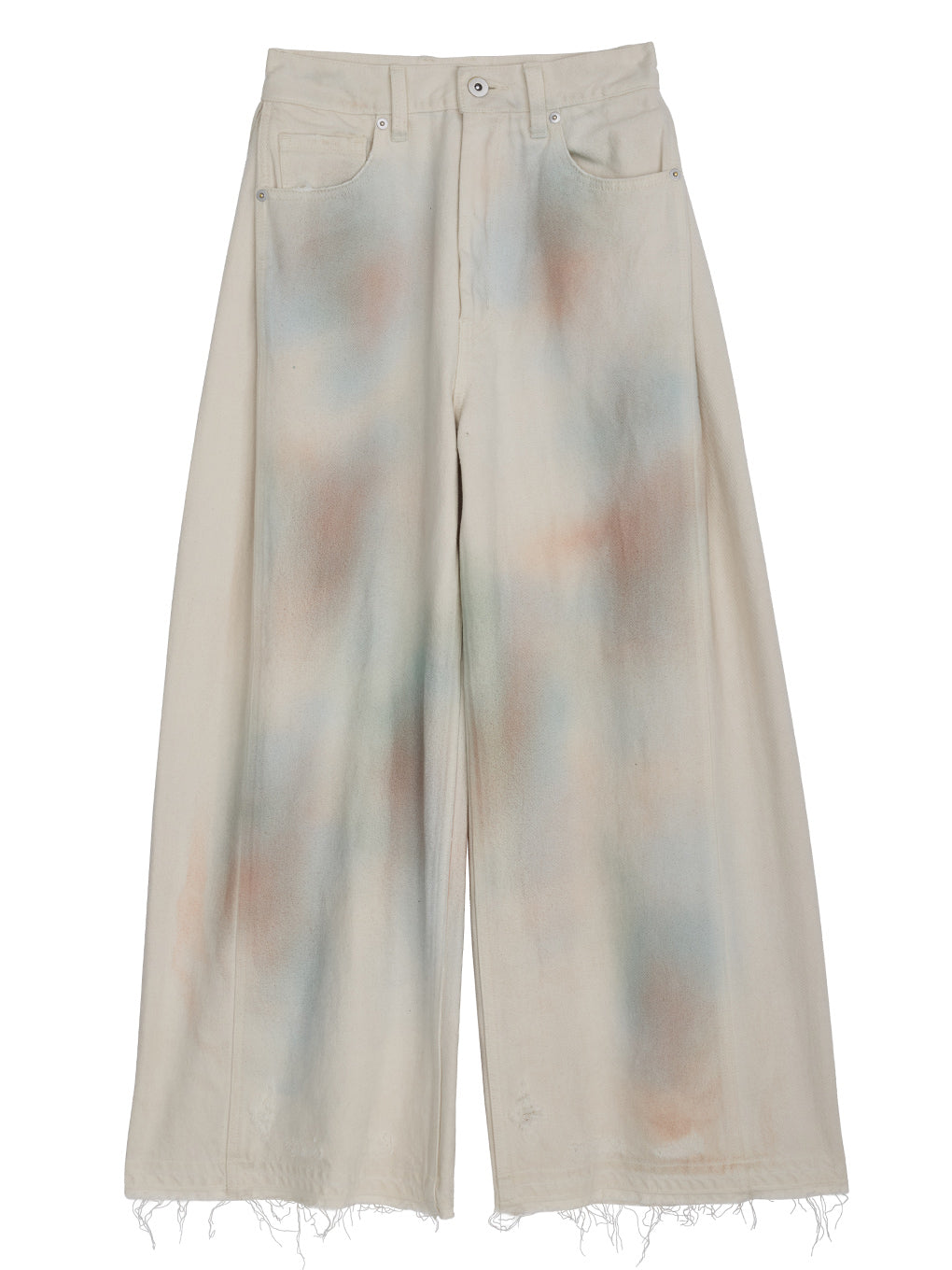 WIDE SIDE TUCK PAINT DENIM PANTS