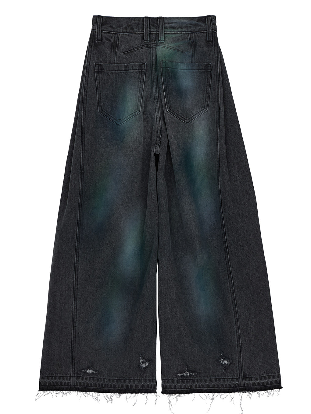 WIDE SIDE TUCK PAINT DENIM PANTS