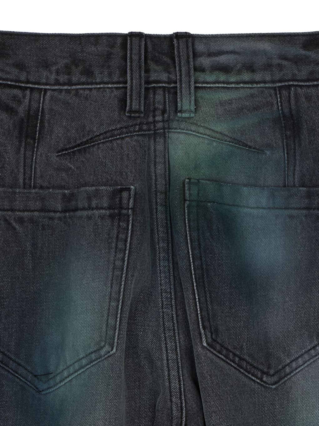 WIDE SIDE TUCK PAINT DENIM PANTS