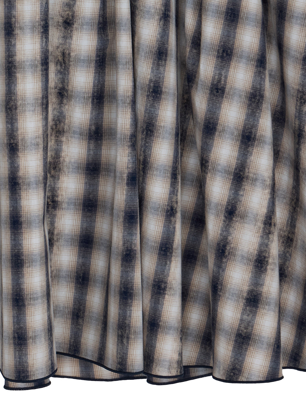 UNEVEN CHECK SPIRAL SKIRT